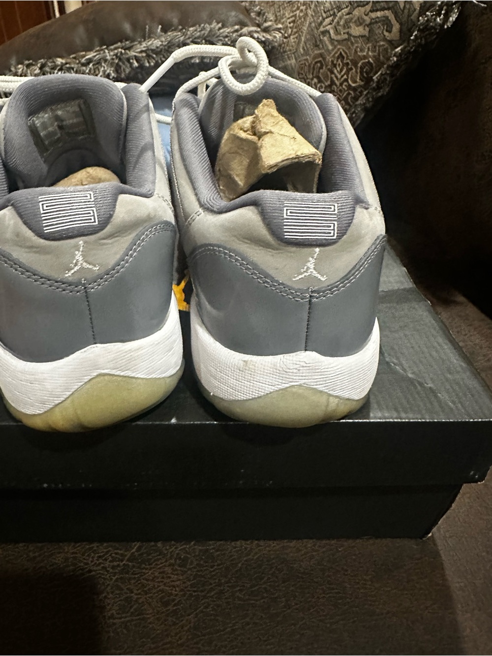 Jordan Kids Gray and White Retro Low Sneakers